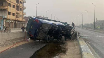 إصابة 9 أطفال في انقلاب أتوبيس مدرسة بالدقهلية (صور)