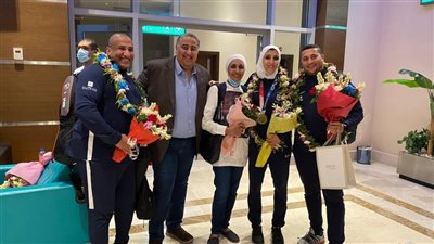 وصول جيانا فاروق إلى مطار القاهرة بعد التتويج ببرونزية طوكيو 2020