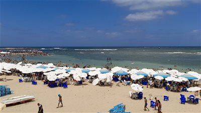السياحة والمصايف: إقبال متوسط على شواطئ الإسكندرية