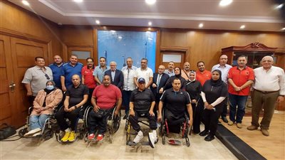 محافظ بورسعيد يستقبل لاعبي نادي الحرية لذوي الاحتياجات الخاصة