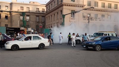 اشتعال النيران في سيارة شرطة بمحيط دار القضاء «صور»