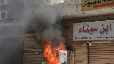 قوات الحماية المدنية تسيطر على حريق نشب في محول للكهرباء بالعريش| صور