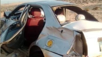 إصابة 3 أشخاص حادث انقلاب سيارة على الطريق الدولي غرب العريش