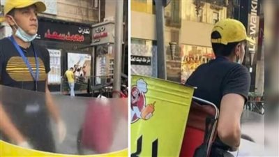 أنبوبة على ظهره وجريل أمام بطنه.. قصة شاب صاحب مطعم متنقل | صور
