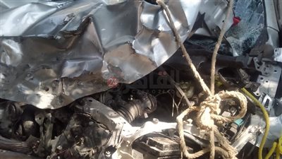 مصرع وإصابة 4 بينهم سيدتان في حادث تصادم بقرية سرابيوم| صور