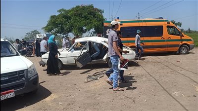  ننشر أسماء الوفيات والمصابين في حادث تصادم سيارتين بكفر الشيخ