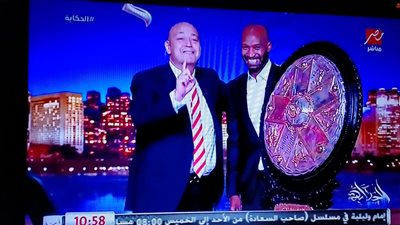 برقصة درع الدوري.. دخول خاص لـ«شيكابالا» مع عمرو أديب 