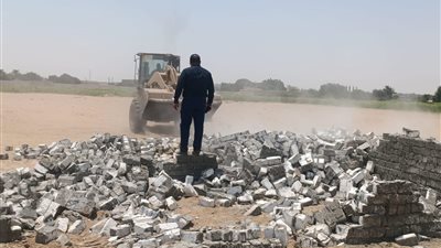 إزالة 117 حالة تعدٍ بالبناء والزراعة على أراضي أملاك الدولة بالمنيا