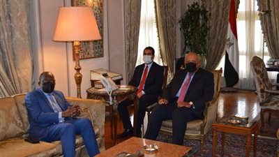 شكري يستقبل نظيره الكونغولي ويعقدان جلسة مباحثات حول سد النهضة