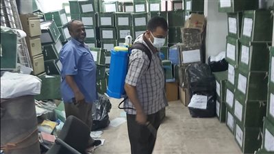 تعقيم وتطهير مقر إدارتي العلاج والمعاش بنقابة المحامين | صور