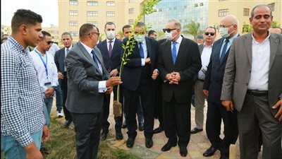 محافظ كفر الشيخ ورئيس الجامعة يزرعون الأشجار المثمرة خلال مهرجان الأنشطة الطلابية| صور 