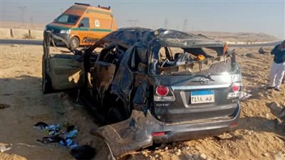 مصرع 8 أشخاص في انقلاب ملاكي بالطريق الصحراوي الشرقي