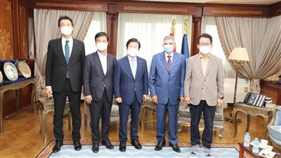 الفريق أسامة ربيع يستقبل رئيس البرلمان الكوري وسفير كوريا بالقاهرة