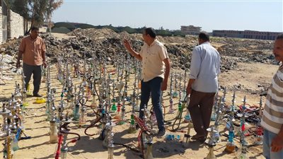 رفع 864 حالة إشغال طريق وإعدام 200 شيشة في البحيرة