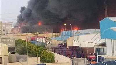 ارتفاع أعداد المصابين في حريق شركة صباغة بالعاشر من رمضان لـ 8 مصابين