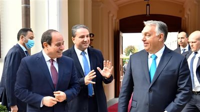 السيسي ورئيس الوزراء المجري بمقر رئاسة الوزراء ببودابست