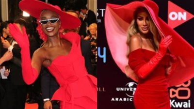 غيّرت حجم القبعة.. كيف نحتت مايا دياب فستانها من عارضة أزياء إفريقية؟