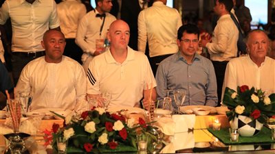 وزير الشباب والرياضة ورئيس الاتحاد الإفريقى يتابعان مباراة مدغشقر والكونغو بإستاد الإسكندرية