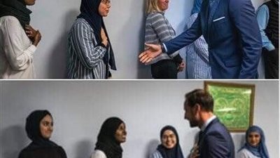 إدارة مسجد النور تعتذر لولي العهد النرويجي: لم نعلم بوجود نساء لا يرغبن فى مصافحتك
