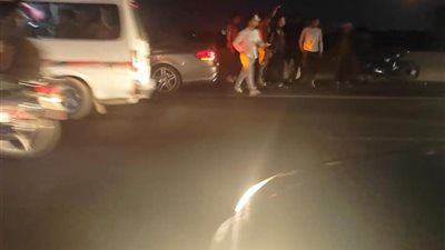 حادث تصادم على طريق بنها الحر بسبب السرعة الزائدة