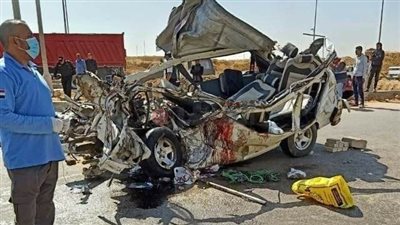 مصرع 9 أشخاص وإصابة 5 آخرين في حادث تصادم بـ العاصمة الإدارية |صور