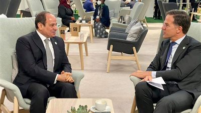السيسي يناقش مع رئيس الوزراء الهولندي سبل التعاون في إفريقيا 