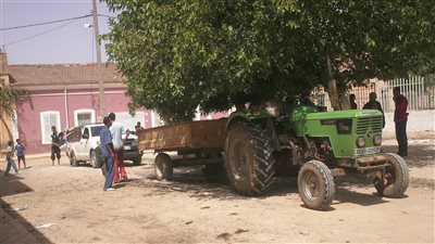 مصرع صغير أسفل عجلات جرار زراعي في الفيوم