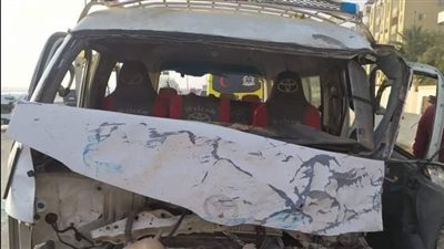 تحقيقات موسعة في حادث تصادم سيارتين وإصابة 13 شخصا بطريق الفيوم | صور 