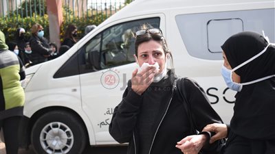 انهيار أسرة سهير البابلي خلال تشييع جثمان الراحلة