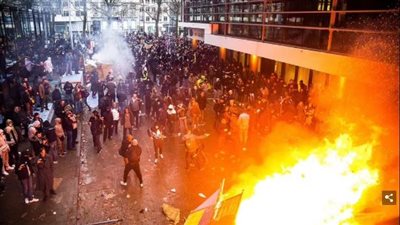 لليوم الثالث| مظاهرات عارمة في أوروبا ضد الإغلاق.. وألمانيا: إما اللقاح وإما الوفاة