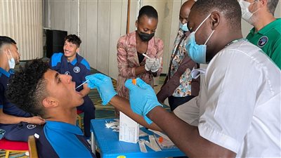 بعثة بيراميدز تجري مسحة كورونا قبل مباراة مانياما