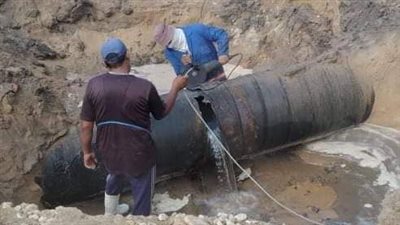 إصلاح خط المياه المغذي لمدينة بئر العبد بعد توقف لـ 24 ساعة 