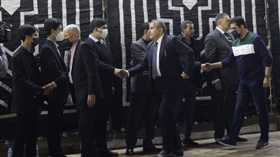 وصول طاهر أبو زيد وهشام يكن وأسامة نبيه لعزاء المستشار جلال إبراهيم