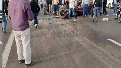 مصرع وإصابة 4 في حادث سيارة خاصة على الطريق الإقليمي بالمنوفية | صور