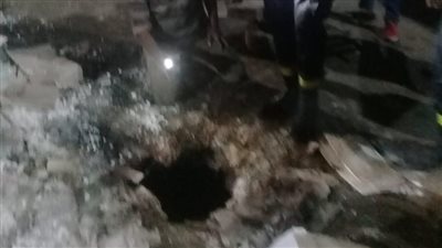 هبوط أرضى بجوار محطة كهرباء شبرا الخيمة | صور 