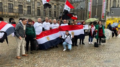 ردًا على تقرير حقوق الإنسان.. وقفة احتجاجية للمصريين بهولندا أمام مبنى الخارجية