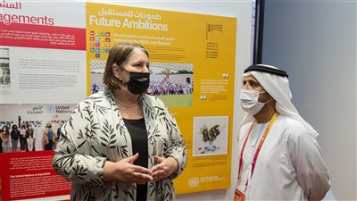 منسقة الأمم المتحدة بـ إكسبو تشيد بدور الإمارات تجاه القضايا الإنسانية ومشروعات تمكين المرأة