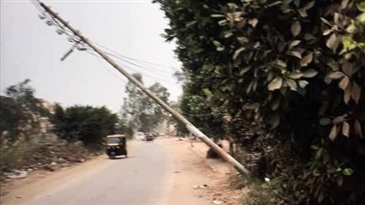 سقوط عمود إنارة بالدقهلية نتيجة الطقس السيئ