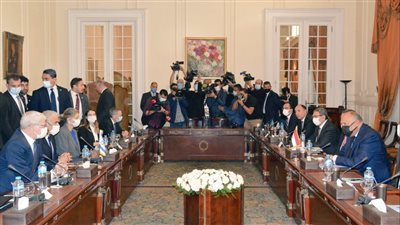 انطلاق جلسة مباحثات رسمية بين وزير الخارجية ونظيره الإسرائيلي | صور