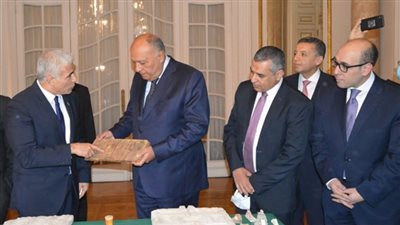 وزير الخارجية الإسرائيلي يسلم مصر 95 قطعة أثرية مهربة 