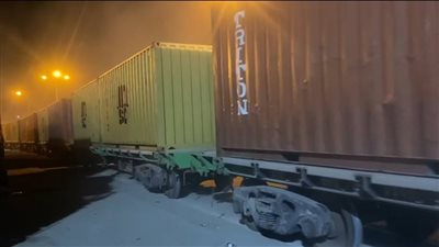 وصول ثاني رحلة قطار حاويات من السخنة إلى غرب بورسعيد | فيديو 