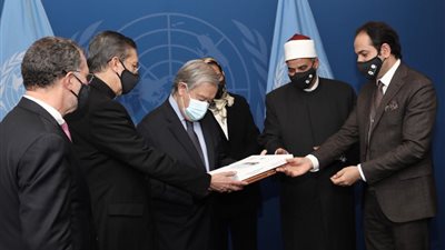 رئيس جامعة الأزهر يلتقي أمين عام الأمم المتحدة لـ ترسيخ ثقافة الأخوة الإنسانية