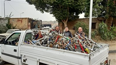 ضبط ومصادرة 850 شيشة وحالة إشغال بشمال الجيزة وبولاق والعمرانية وأطفيح