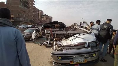 عودة حركة المرور بطريق بنها الزراعي عقب تصادم 5 سيارات 