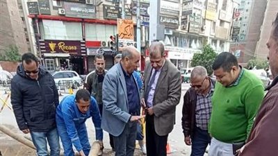 للمرة الثانية.. غلق جزئي بميدان المسلة لـ إصلاح خط مياه 10 بوصة | صور