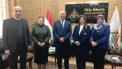 رئيس جامعة بنها يستقبل وكيل لجنة التعليم بمجلس الشيوخ