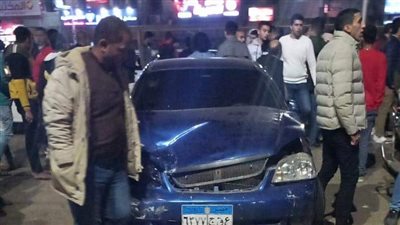 بسبب مطب صناعي.. تصادم 4 سيارات في شارع البحر بطنطا