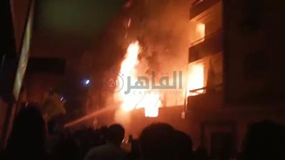 حريق هائل يلتهم مدرسة الإلهامية الإعدادية بحدائق القبة |صور 