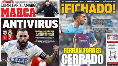 بنزيما يسيطر على الليجا وريمونتادا ليفربول وصفقة برشلونة الأولى.. جولة في الصحف العالمية اليوم