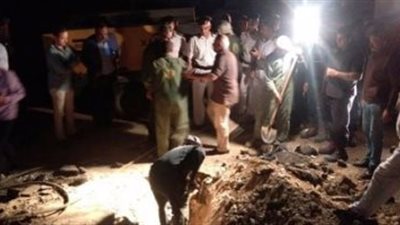 كسر بماسورة غاز خلف مستشفى أم المصريين بالجيزة 